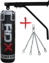БОКСЕРСКИЙ МЕШОК RDX LEATHER BLACK 1.5 М, 50-60 КГ С КРОНШТЕЙНОМ И ЦЕПЯМИ ( купить МЕШКИ БОКСЕРСКИЕ, ГРУШИ ДЛЯ БОКСА Днепропетровск )