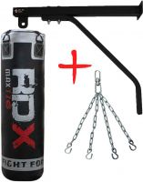 БОКСЕРСКИЙ МЕШОК RDX LEATHER BLACK 1.5 М, 50-60 КГ С КРОНШТЕЙНОМ И ЦЕПЯМИ ( купить МЕШКИ БОКСЕРСКИЕ, ГРУШИ ДЛЯ БОКСА Днепропетровск )